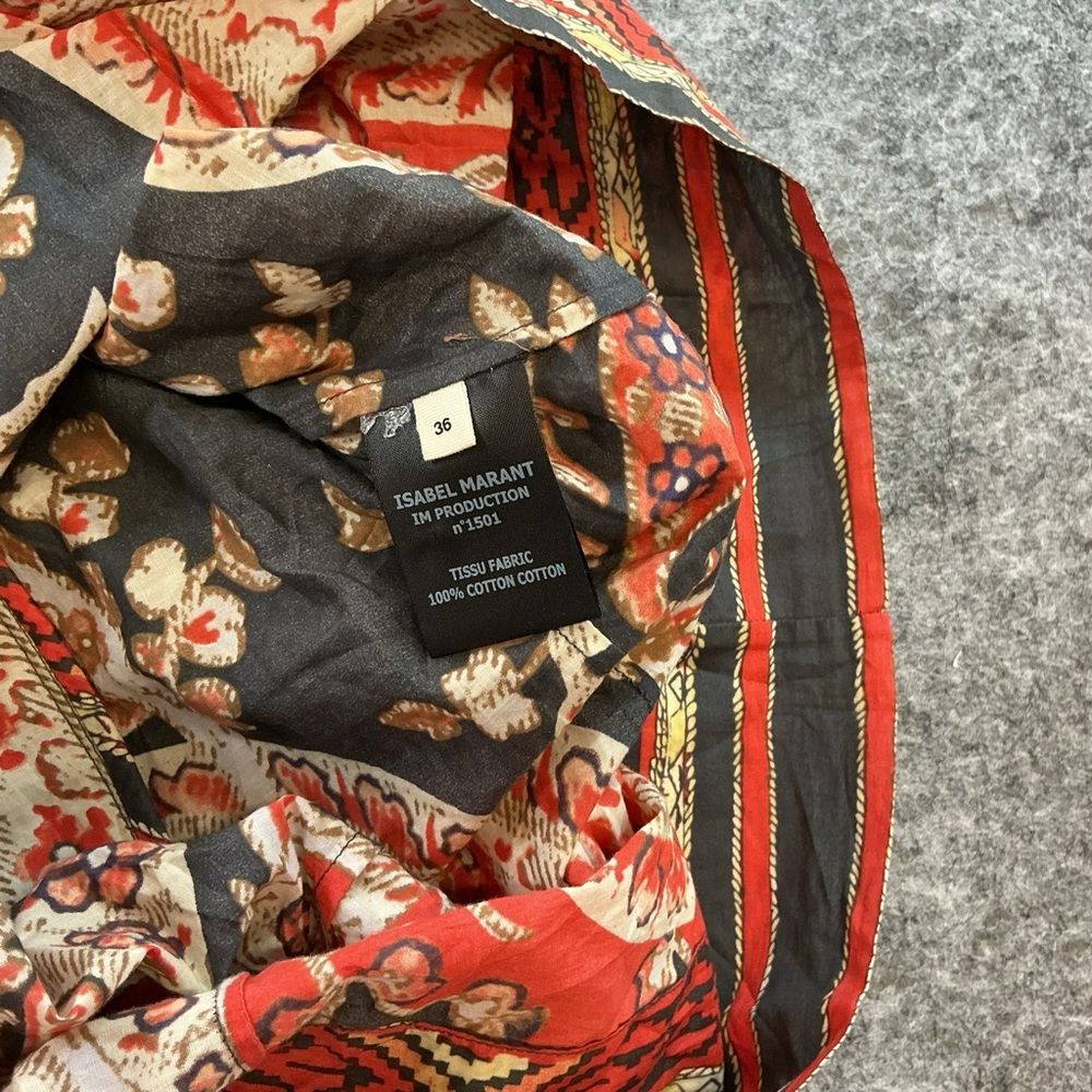 Isabel Marant Etoile Paisley Back Zip Up Full Length Floral Patterned Top - Picture 3 of 4